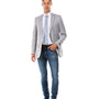 Fornido Collection: Light Gray Solid Color Single Breasted Jacket - Modern Fit