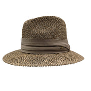 Natural Seagrass Safari Hat Khaki Band 3 Inch Brim