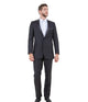 Vanguard Collection: Dark Grey Tuxedo with Dark Grey Satin Peak Lapel – Slim Fit