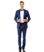 Men's Two-Piece Tuxedo with Satin Side Stripe Pants - Hybrid Fit - Indigo