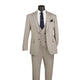 Mavix Collection: 3-Piece Modern Fit Suit with Built-In Pocket Square and Lapel Pin in Tan