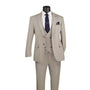 Mavix Collection: 3-Piece Modern Fit Suit with Built-In Pocket Square and Lapel Pin in Tan