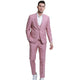 3-Piece Skinny Fit Solid Suit with Peak Lapel Vest - Mauve by Tazzio