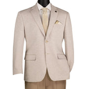 Men's Oatmeal Modern Fit Stretch Sport Coat Blazer with Textured Weave