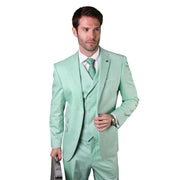 Men’s 3-Piece Tailored Fit Super 180’s Wool Suit - Mint
