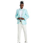 Mint/Yellow Slim Fit Shawl Collar Blazer