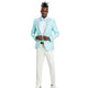 Mint/Yellow Slim Fit Shawl Collar Blazer