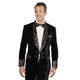 Markarian Collection: Black 2-Piece Tailored Fit Velvet Tuxedo with Flat Front Pants
