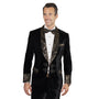 Markarian Collection: Black 2-Piece Tailored Fit Velvet Tuxedo with Flat Front Pants