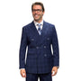 Vortigen Collection: Navy 2-Piece Plaid Double-Breasted Suit