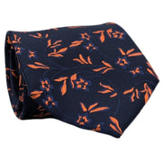 Men's Floral Pattern Necktie - Navy