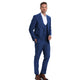Men’s 3-Piece Skinny Fit Textured Suit with Satin Peak Lapel - Navy by Tazzio
