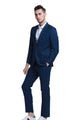 Couturious Collection: 2-Piece Slim Fit Solid Suit For Men In Navy