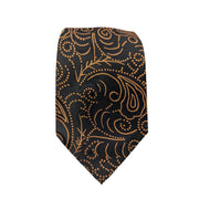 Men's Ornamental Woven Necktie - Black/Brown
