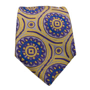 Men's Swirl Pattern Necktie - Blue/Gold
