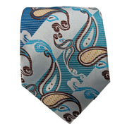 Men's Swirl Pattern Necktie - Aqua