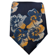 Men's Floral Pattern Necktie - Navy