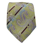 Men's Paisley Pattern Necktie - Light Green