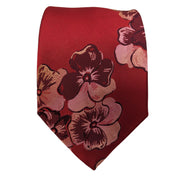 Men's Floral Pattern Necktie - Red