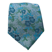 Men's Floral Pattern Necktie - Aqua