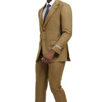 Luxelink Collection: 3 Piece Oatmeal Solid Textured For Men