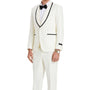Tranquility Collection: Men's Birdseye 3-Piece Suit In Off White - Slim Fit