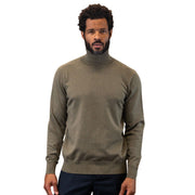 Men’s Olive Wool Cashmere Turtleneck Sweater Modern Fit
