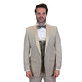 Quantum Collection: Tan Tailored Fit Tuxedo, 3-Piece with Flat Front Pants and Bow Tie