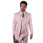 Men’s 3-Piece Tailored Fit Super 180’s Wool Suit - Pink