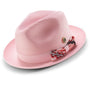 Jivejazzle Collection: Montique Weave Design Fedora Dress Hat In Pink