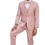 Lavellaby Collection: 3 Piece Men's Pinstripe Hybrid Fit Suit In Pink
