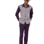 Blotchy Collection: Blotchy Collection: Montique 2-Piece Plum Checkered Walking Suit 2367