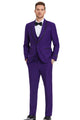 Tranquility Collection: Men's Birdseye 3-Piece Suit In Purple - Slim Fit