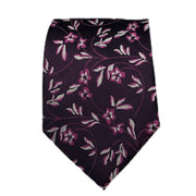 Men's Floral Pattern Necktie - Purple