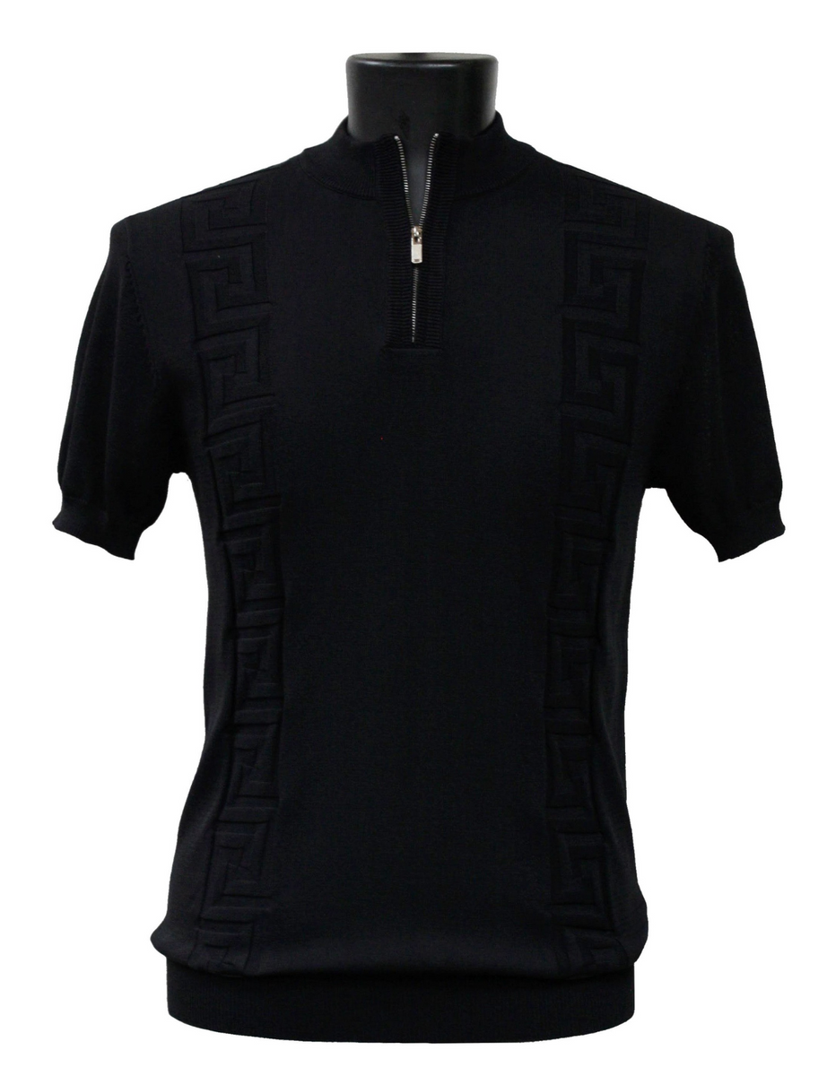 Mens Black Short Sleeve Sweater Shirt Suits And More