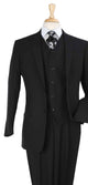 Luxury Wool Feel Black Classic Fit 3-Piece Suit Set with Vest