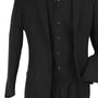 Luxury Wool Feel Black Classic Fit 3-Piece Suit Set with Vest