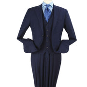 Navy Wool Feel Long Fit Fashion Suit R3132
