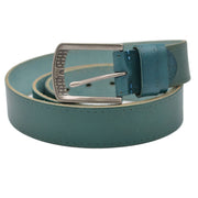Men's Hammered-Metal Prong Buckle Dress Belt - Teal