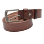 Hubble’s Collection: Brown Single Belt with Hammered-Metal Prong Buckle