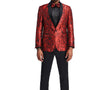 Quintessential Collection: Men's Floral Pattern Blazer In Red