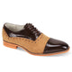 Casual Classics Collection: Linen Cap Toe Lace Shoes in Chocolate Brown & Tan