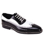 Ross Collection Black & White Wingtip Brogue Oxford Shoes