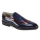 Ross Collection Blue & Burgundy Wingtip Brogue Oxford Shoes