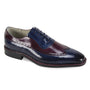 Ross Collection Blue & Burgundy Wingtip Brogue Oxford Shoes