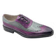 Purple & Grey Wingtip Oxford Dress Shoes with Brogue Detailing