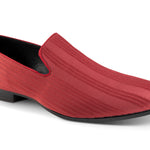 Montique Rhubarb Red Slip-On Shoes with Stripe Pattern - S2417