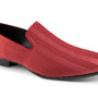 Montique Rhubarb Red Slip-On Shoes with Stripe Pattern - S2417