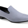 Houndour Collection: Montique Navy Houndstooth Slip-On Fashion Shoes S-2424