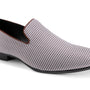 Houndour Collection: Montique Wine Houndstooth Slip-On Fashion Shoes S-2424